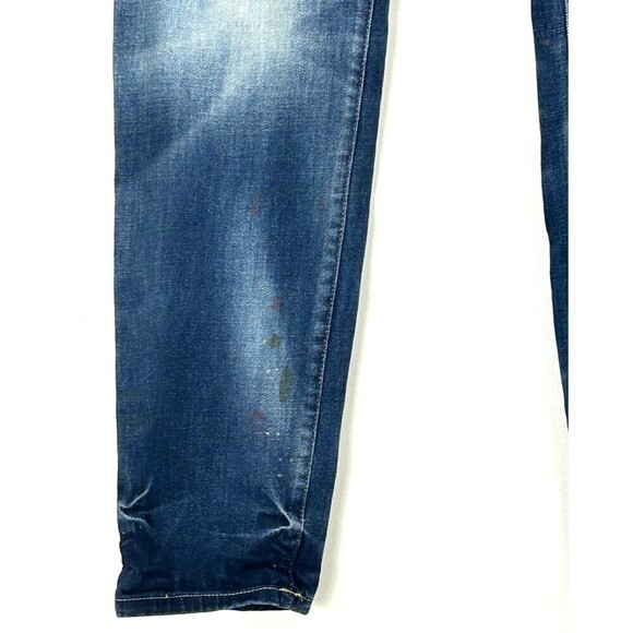 PRPS Jeans 38X33 Windsor Tapered Skinny Paint Splatter Stretch Indigo Distressed - Picture 6 of 12